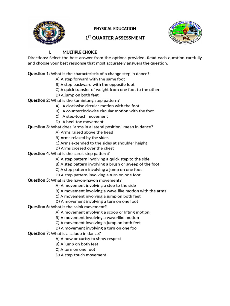 Physical Education Dance Assessment | PDF | Foot | Dances