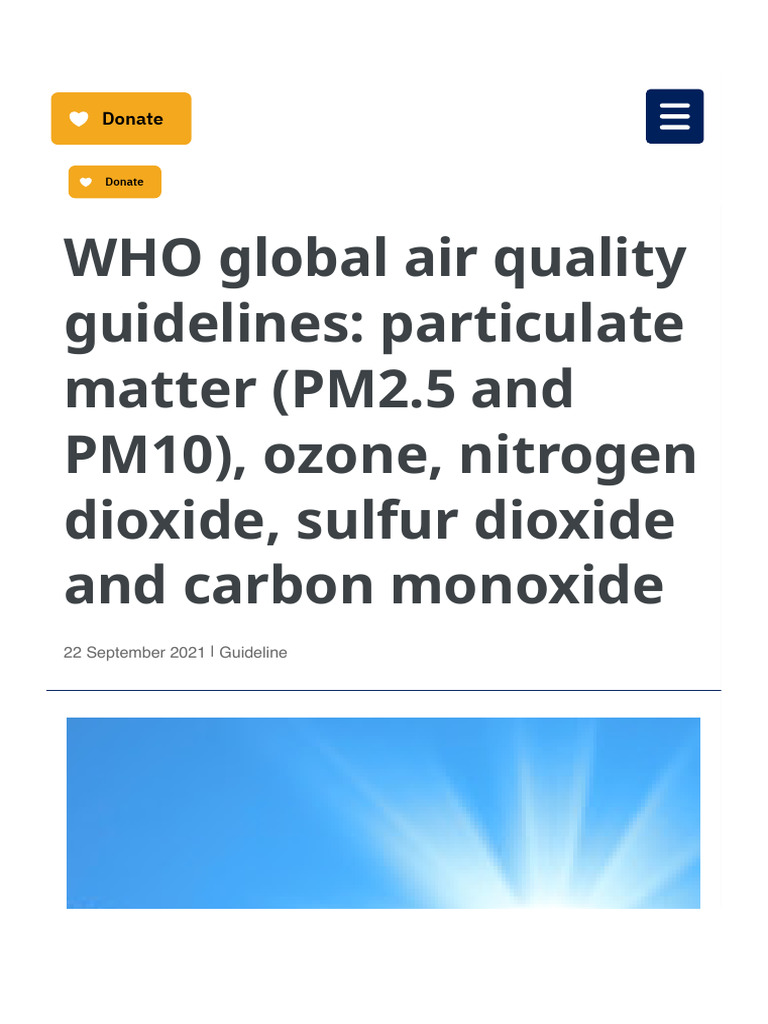 WHO Air Quality Guidelines Overview | PDF