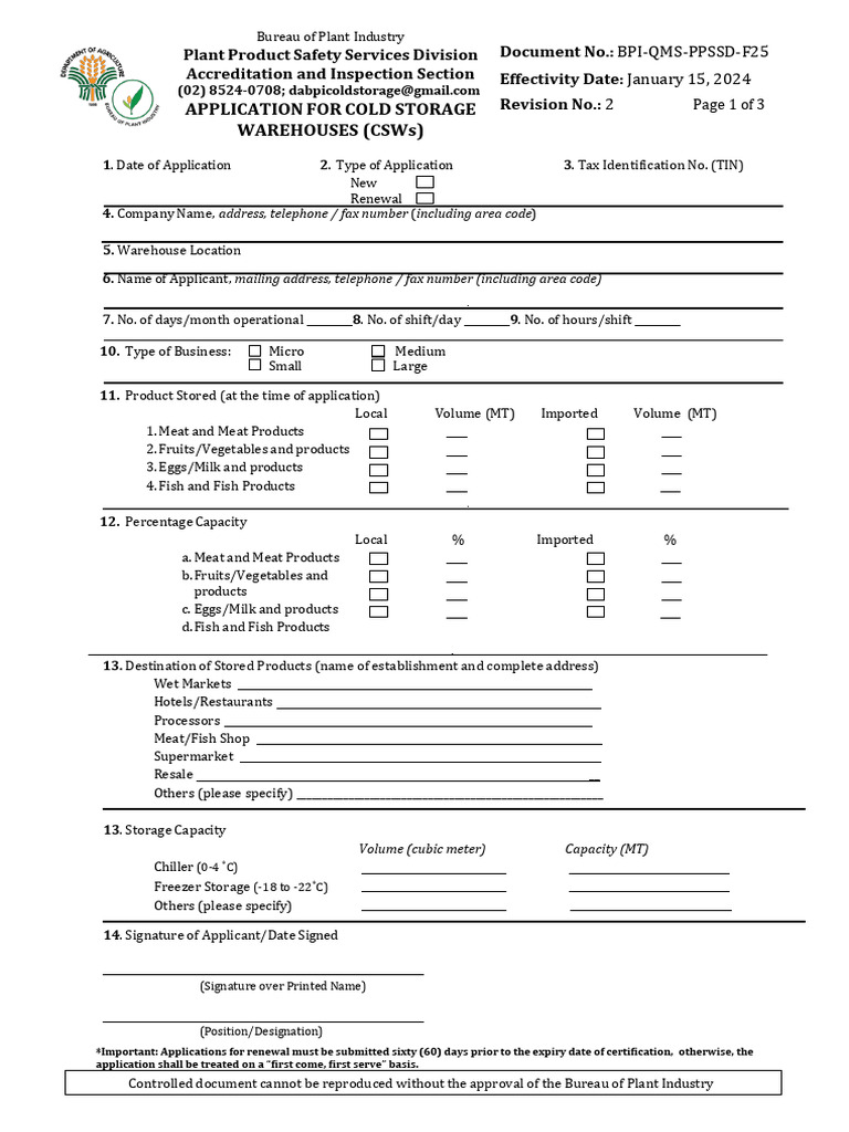 Cold Storage Warehouse Application Guide | PDF