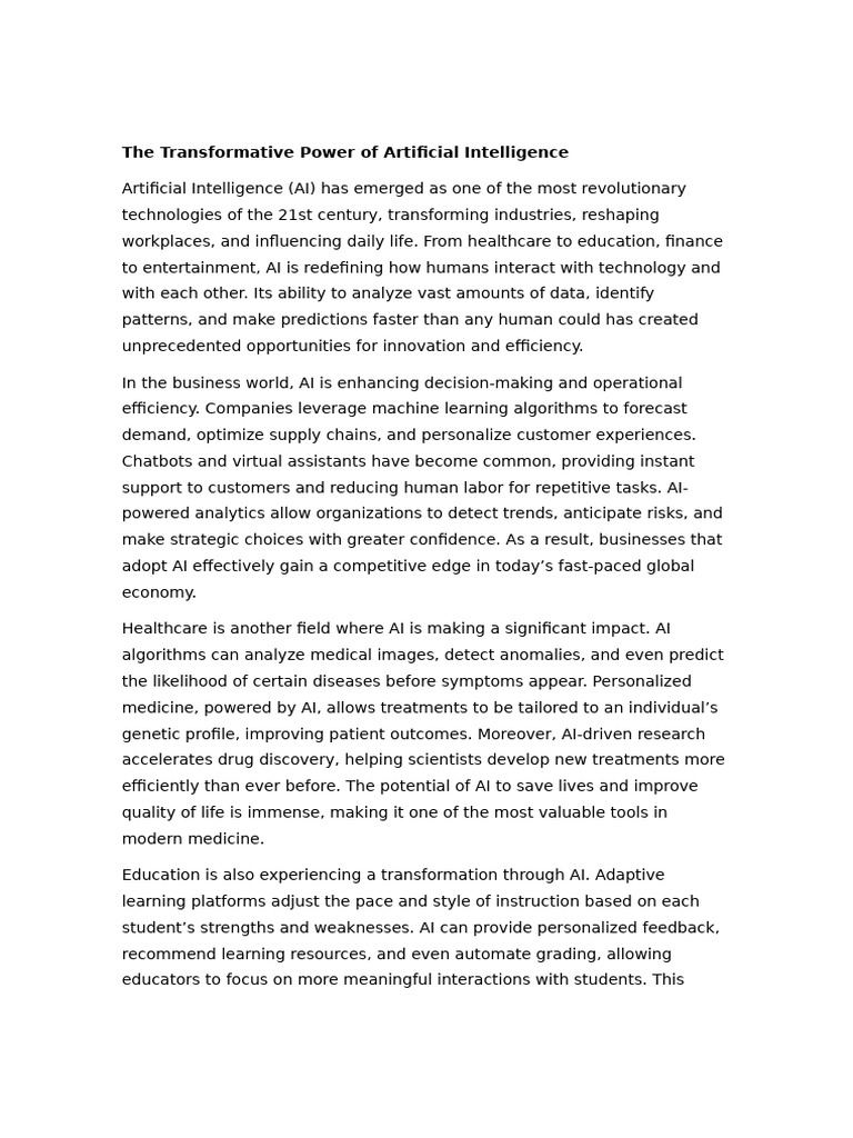 The Impact of AI on Society Today | PDF | Artificial Intelligence ...