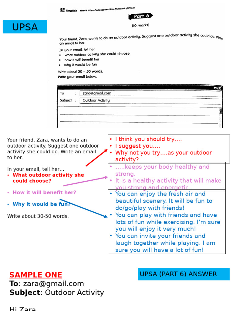 Outdoor Activity Suggestions Email | PDF