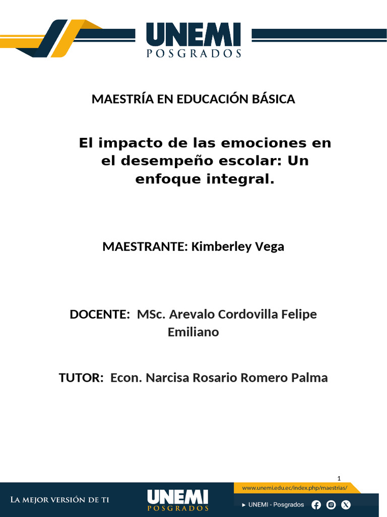 Impacto de las emociones en la educación | PDF | Las emociones ...