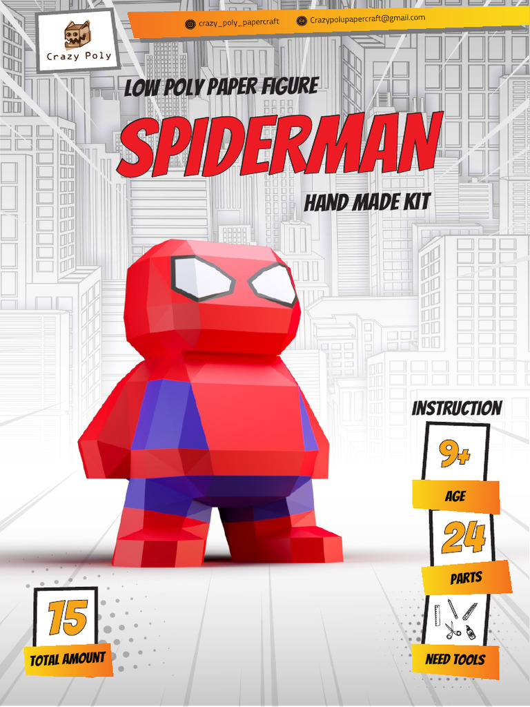 DIY Low Poly Spiderman Paper Kit | PDF | Tools | Cutting Tools