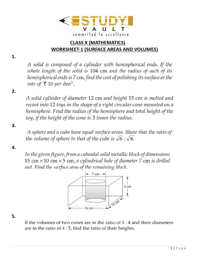 X WS1 Math Sa Vol | PDF