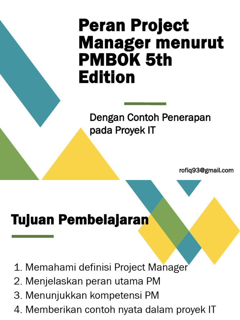 Peran Project Manager dalam PMBOK 5 | PDF