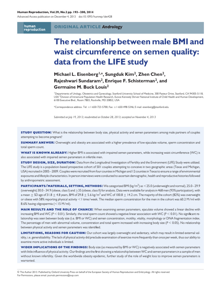 Relationship Between Male BMI and Waist Circumference | PDF | Body Mass ...