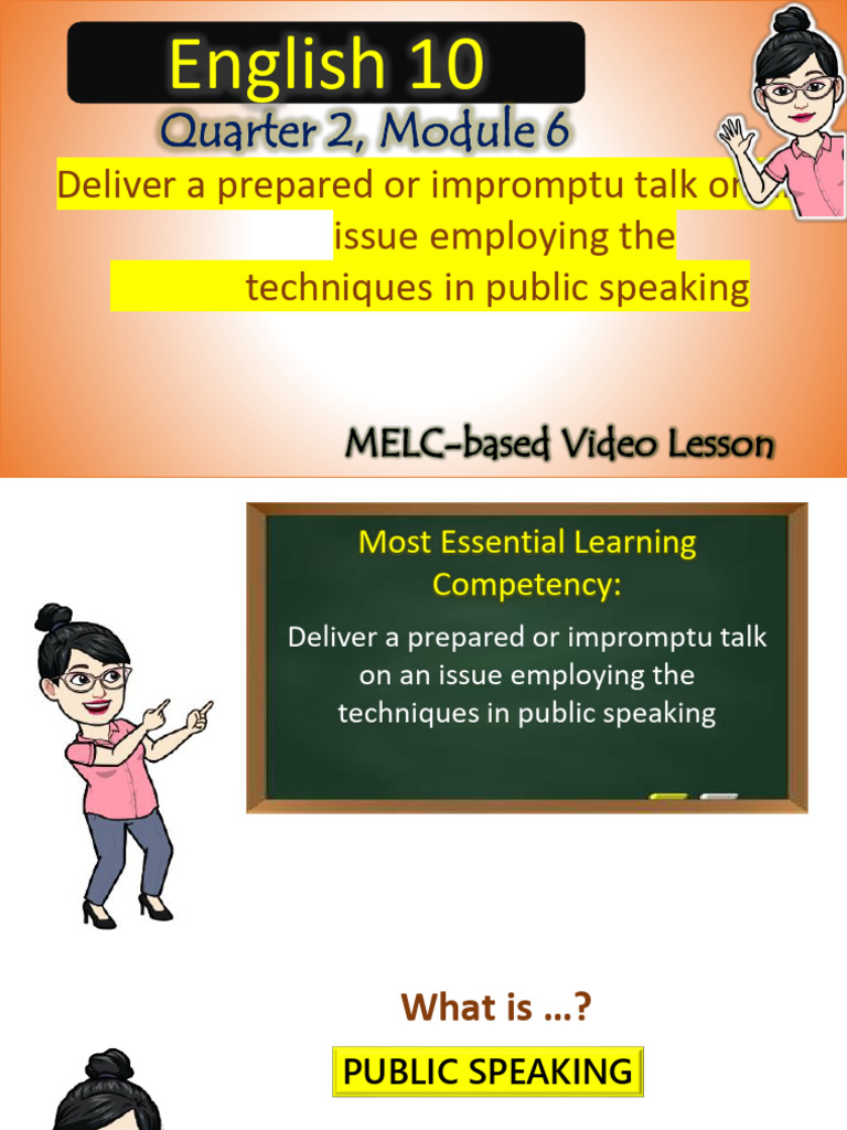 Public Speaking Techniques Guide | PDF | Public Speaking | Nonverbal ...