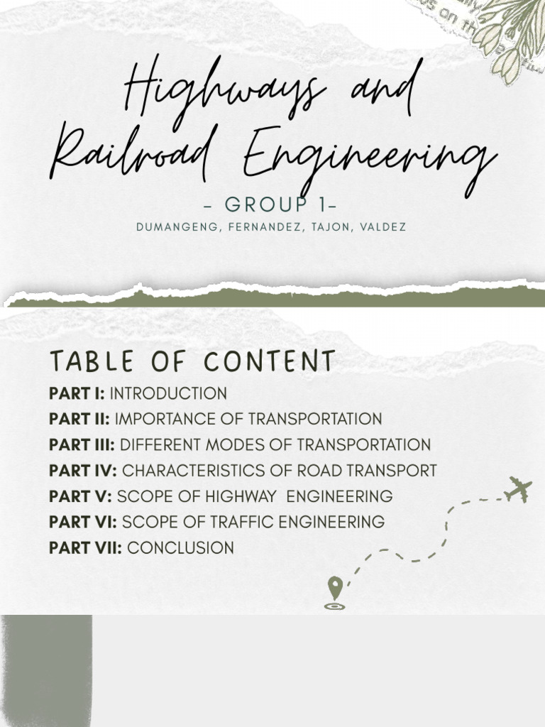 Reporting 1 Highways and Railroad Engineering | PDF
