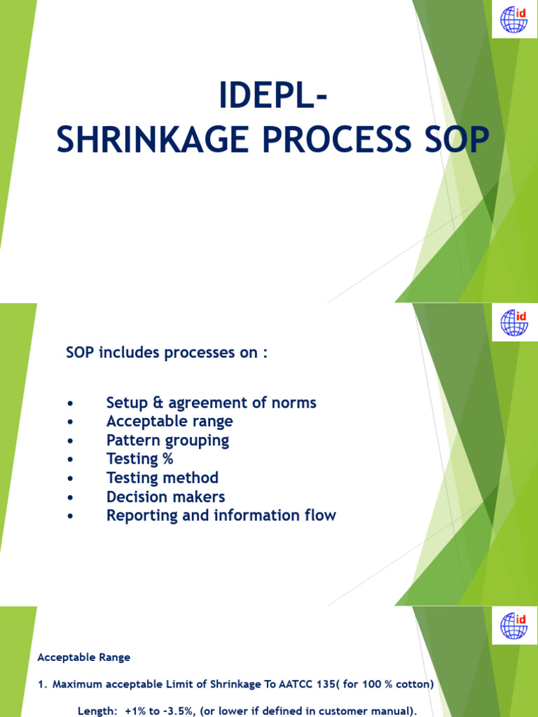 Fabric Shrinkage Process SOP | PDF