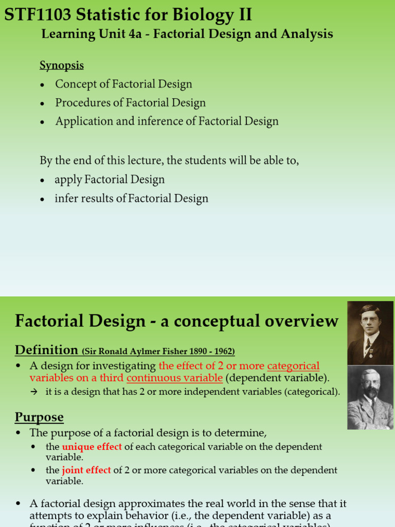 Factorial Design in Biological Research | PDF | Dose (Biochemistry ...