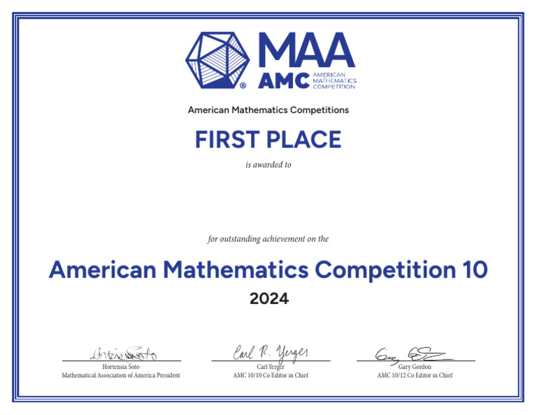 AMC 10 2024 Achievement Award | PDF