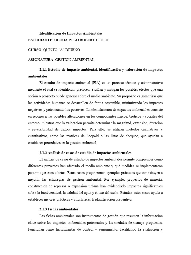 Wa0112. | PDF | Evaluación de impacto ambiental | Entorno natural