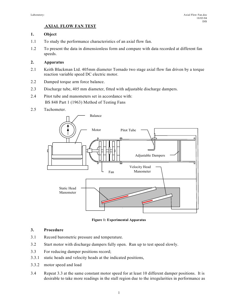 Axial Flow Fan | PDF | Gas Technologies | Aerodynamics