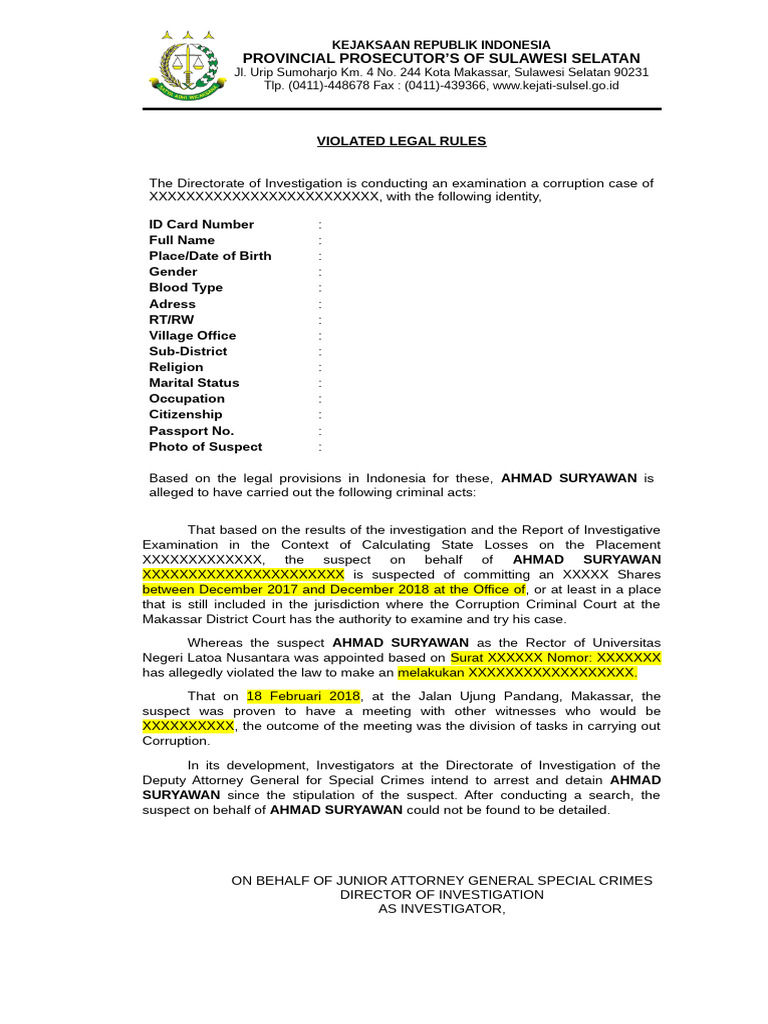 Violated Legal Rules | PDF | Justice | Crime & Violence