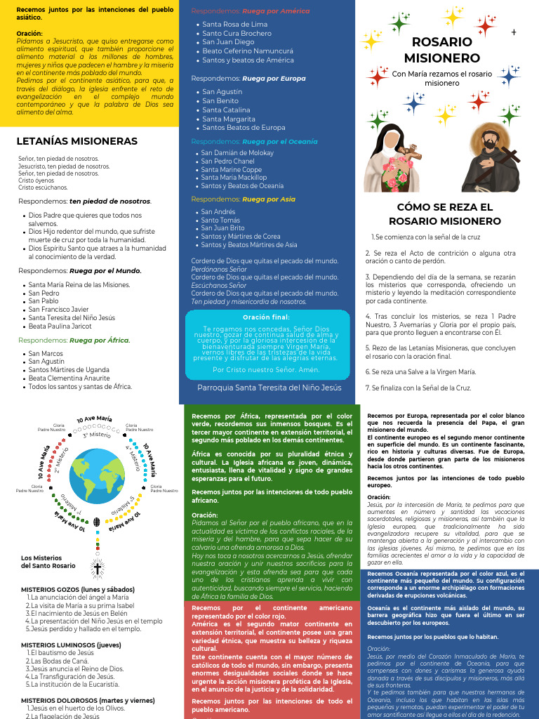 Tríptico del Rosario Misionero | PDF | María, madre de Jesús | Oración