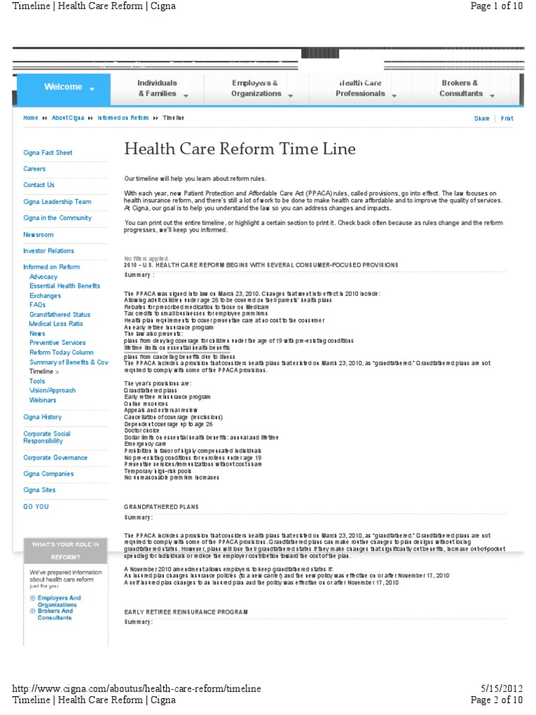 Cigna Patient Protection And Affordable Care Act Rebate