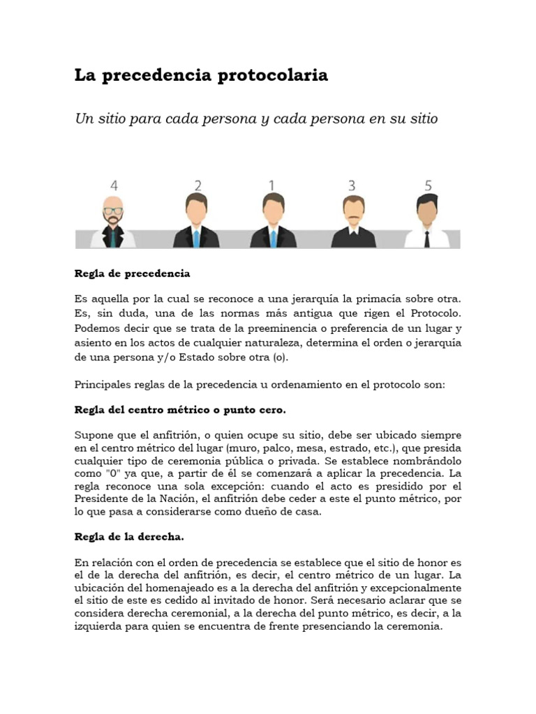 Reglas de precedencia en protocolo | PDF