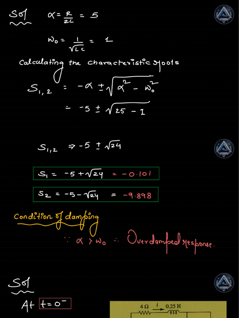 Exam Questions Based On RLC 2nd Order Circuits | PDF