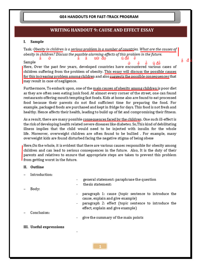 Writing Cause and Effect Paragraph | PDF | Science | Obesity
