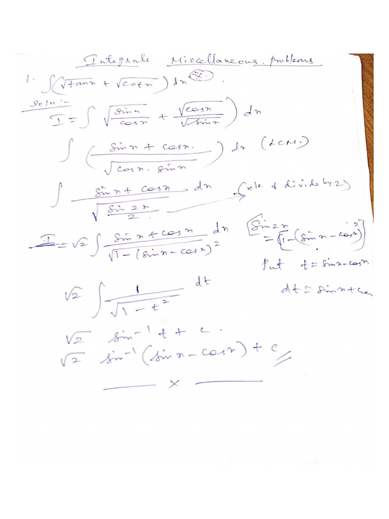 Integrals Extra Problems | PDF
