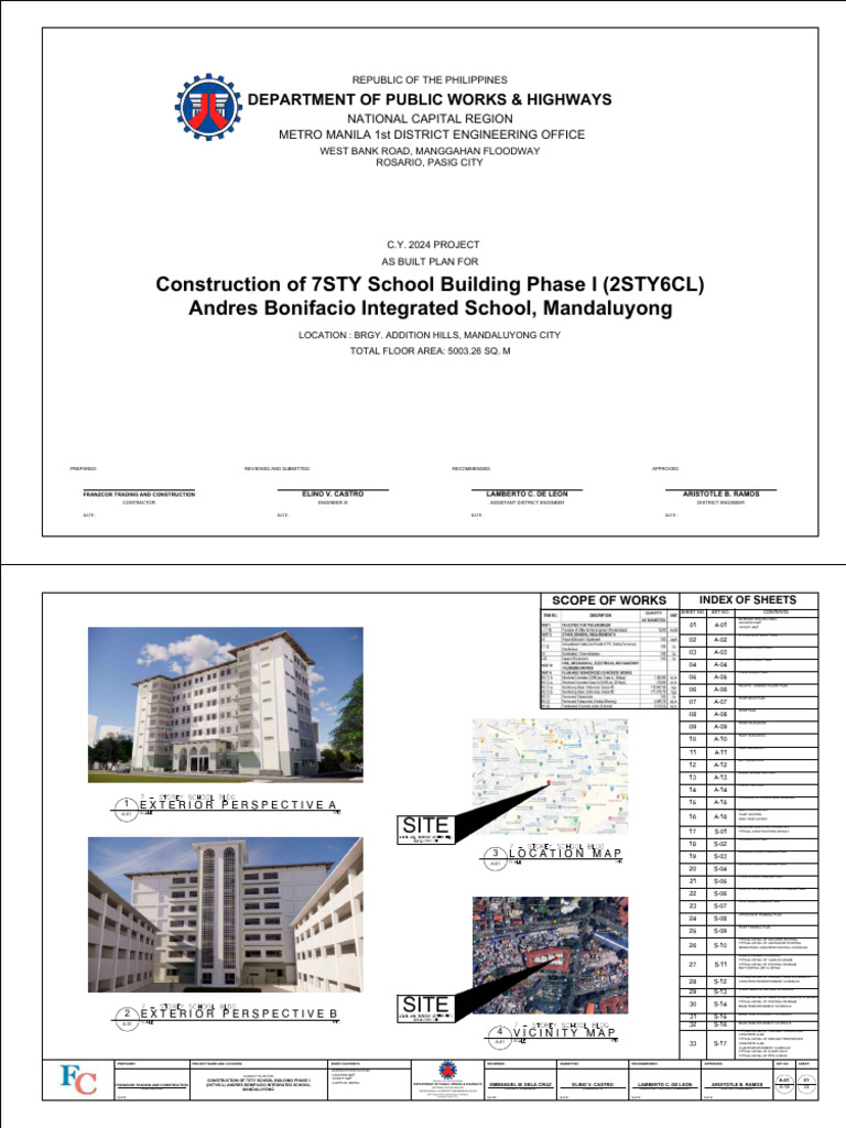 7-Storey School Building Plan Mandaluyong | PDF | Framing (Construction ...