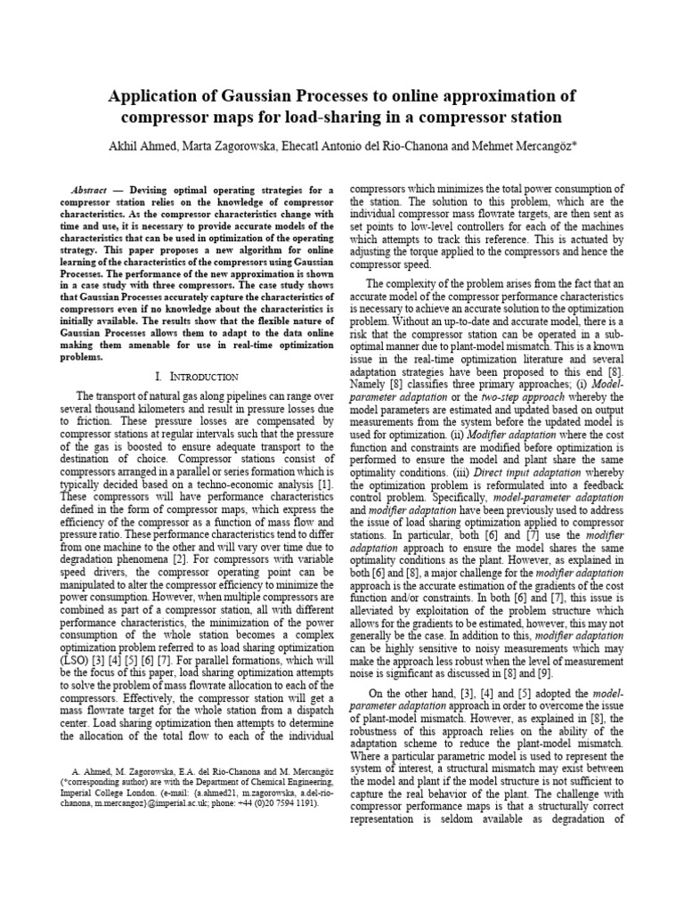 Gaussian Processes for Compressor Optimization | PDF | Mathematical ...