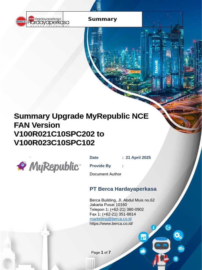 MyRepublic NCE Upgrade Summary Guide | PDF | Software | Computing