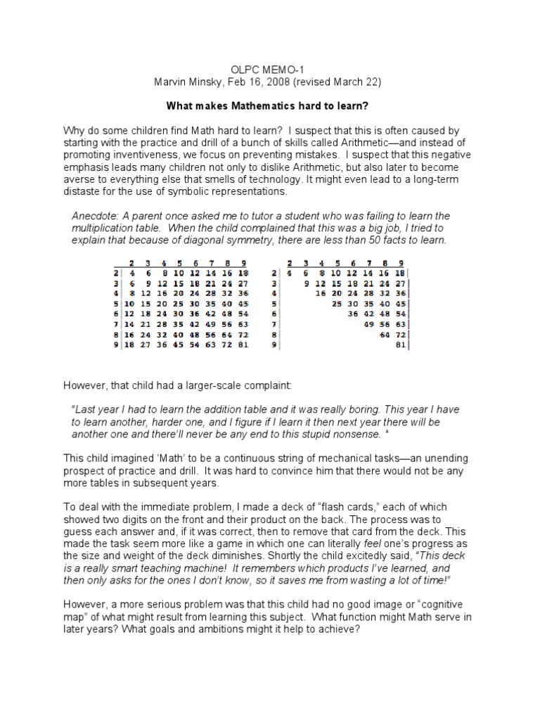 Understanding Math Learning Challenges | PDF | Teaching Mathematics ...