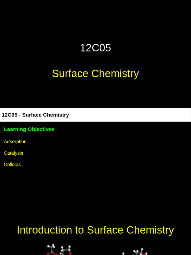 12C05 - Surface Chemistry | PDF | Adsorption | Heterogeneous Catalysis