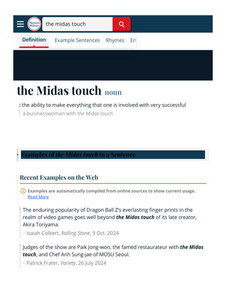 Understanding the Midas Touch | PDF | Lexicography