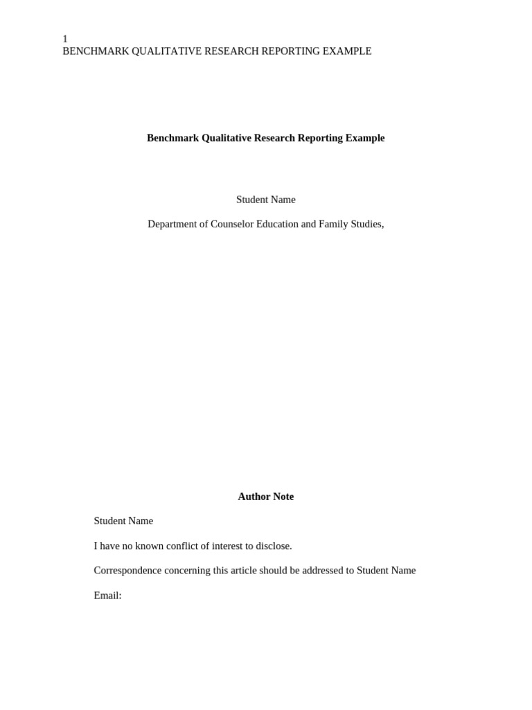 Qualitative Example Research Reporting Example | PDF | Learning ...