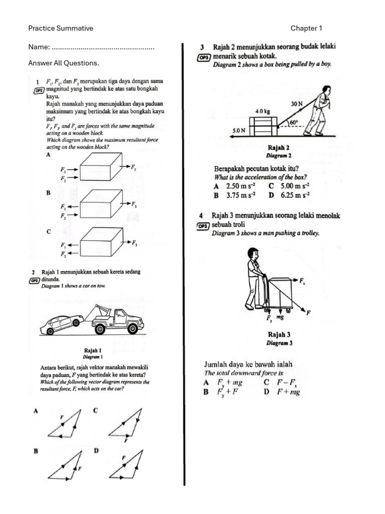 Chapter 1 Practice Summative Test | PDF