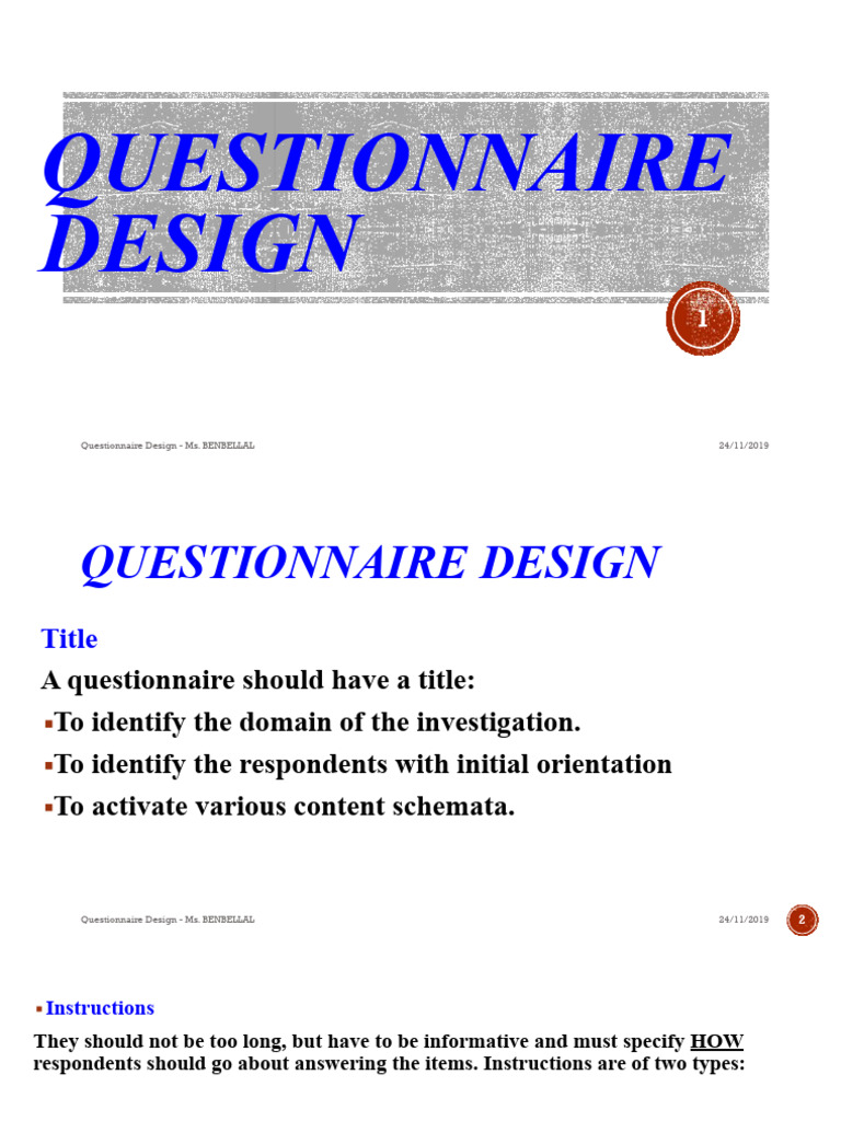 Effective Questionnaire Design Guide | PDF | Questionnaire | Cognition