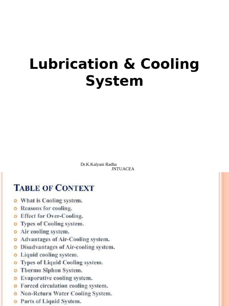 Unit 2 (Cooling & Lubrication System) | PDF