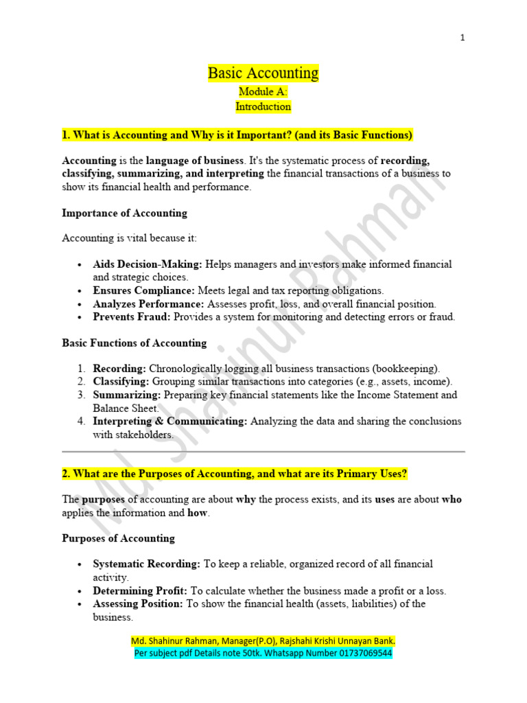 Understanding Basic Accounting Principles | PDF | Debits And Credits ...