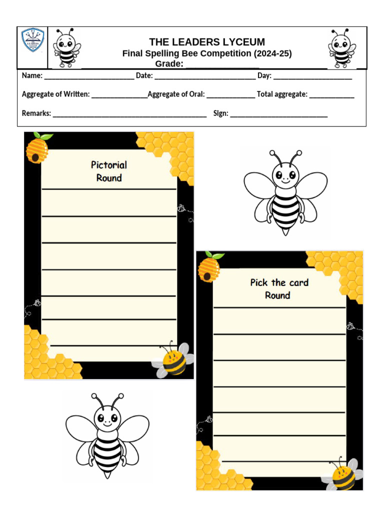 Final Spelling Bee Competition 2024-25 | PDF