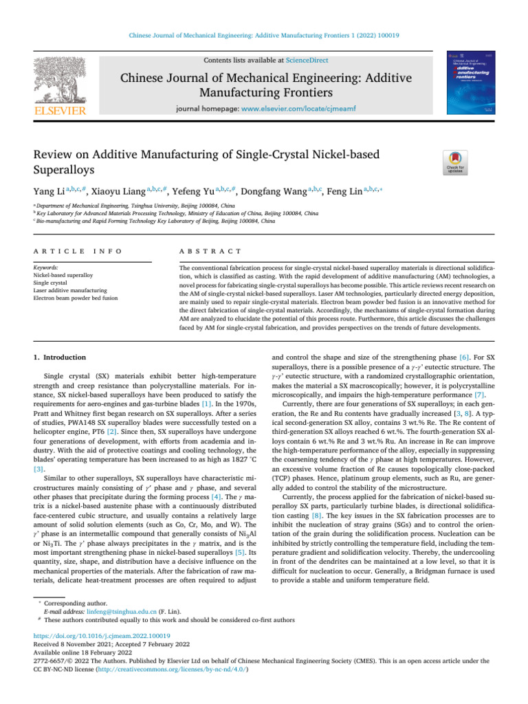 Additive Manufacturing of Nickel Superalloys | PDF | Crystallite | Fracture
