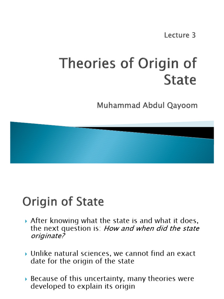 Lecture 3 - Theories of Origin of State | PDF | Matriarchy
