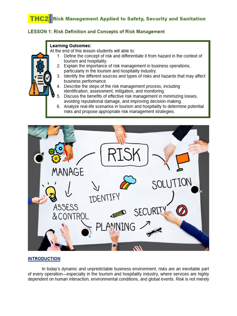 Risk Management in Tourism & Hospitality | PDF | Risk | Risk Management
