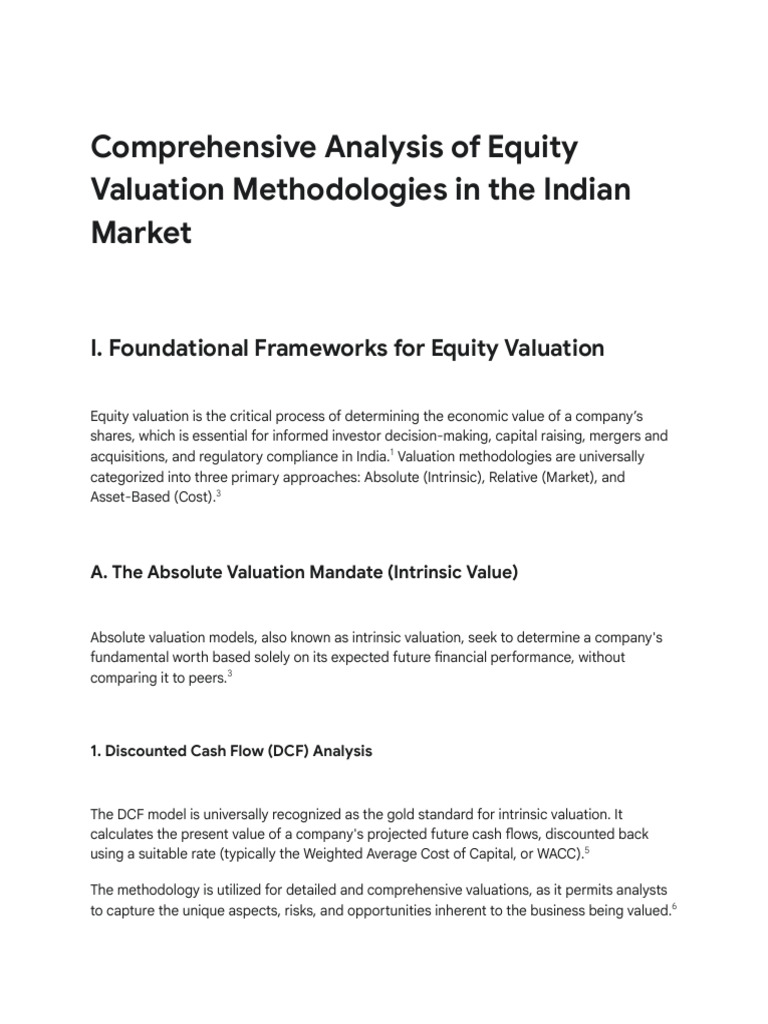Equity Valuation Methods in India | PDF | Valuation (Finance ...