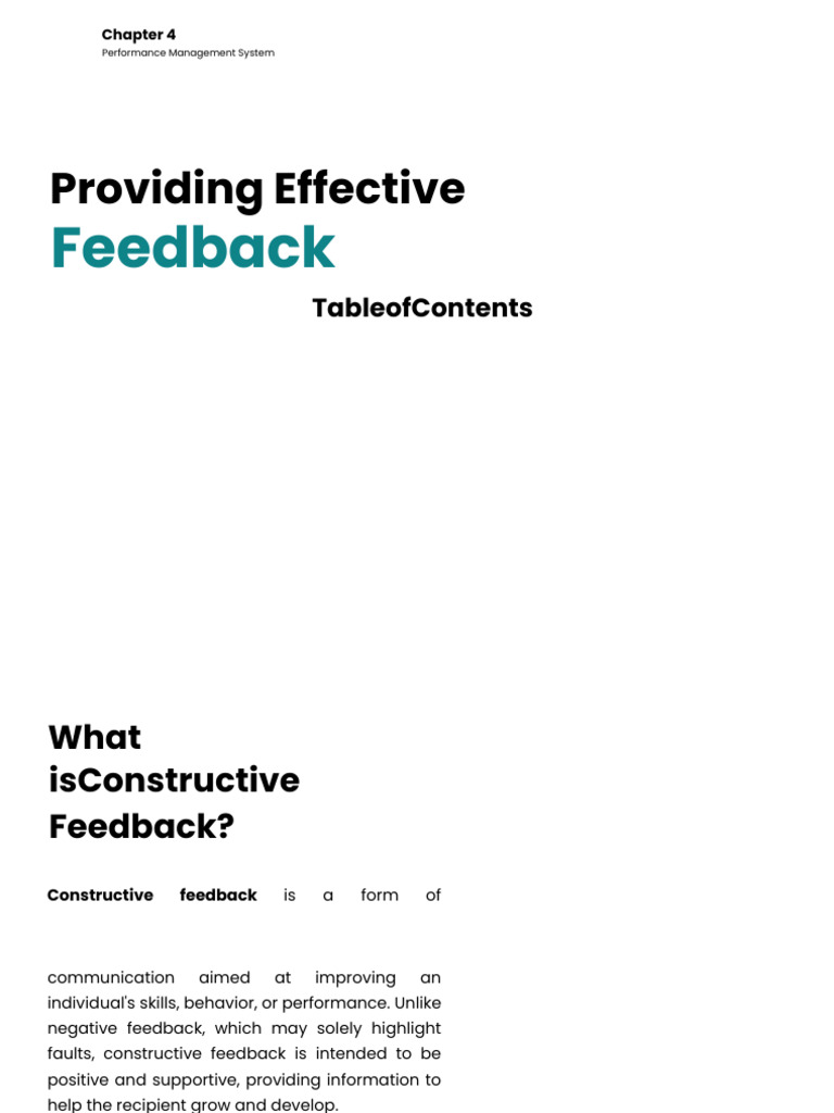 Effective Feedback in Performance Management | PDF | Industrial And ...