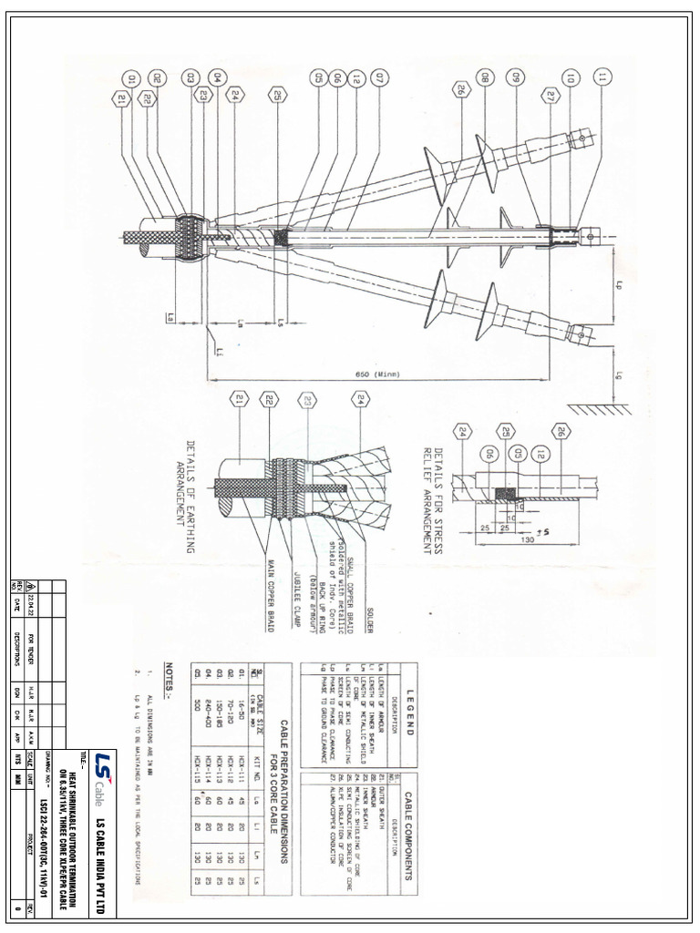 Lsci 11 KV Outdoor Termination Drawing | PDF