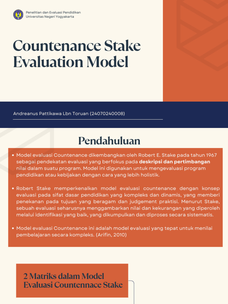 Model Evaluasi Countenance Stake | PDF