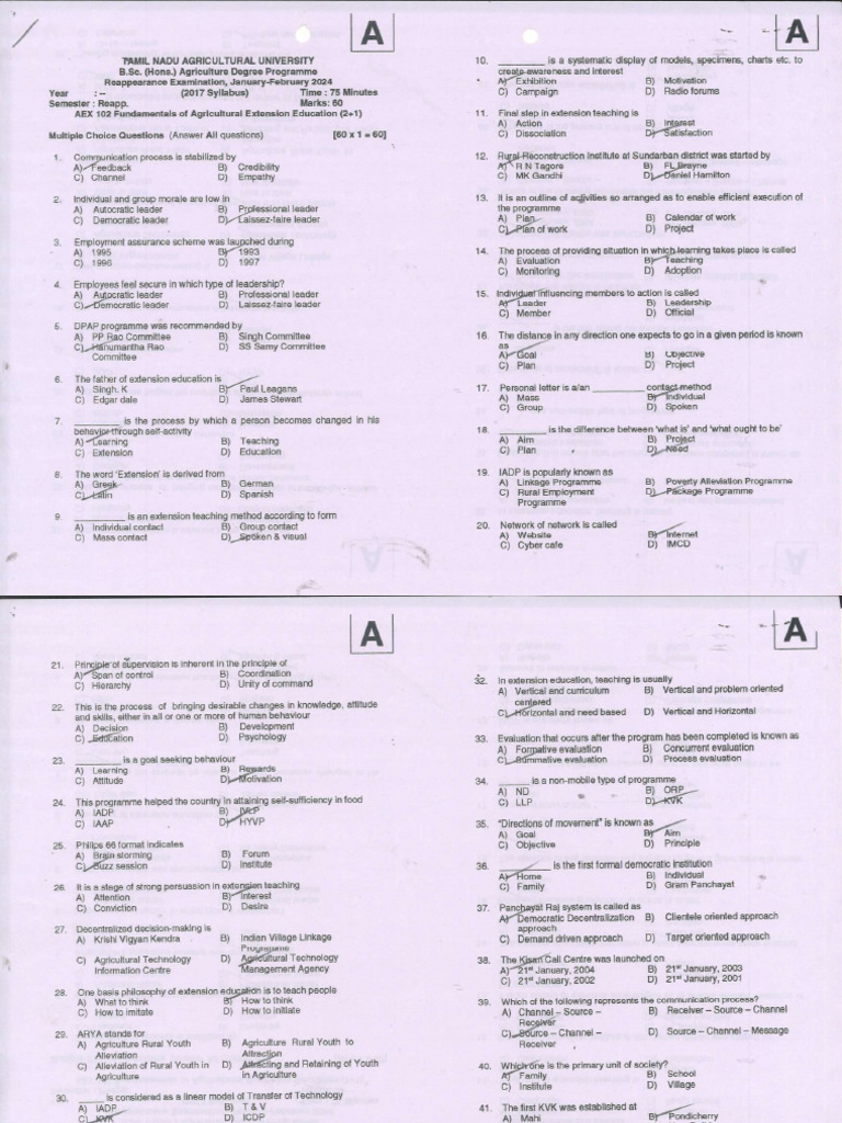 AEX 102 Previous Year QP | PDF