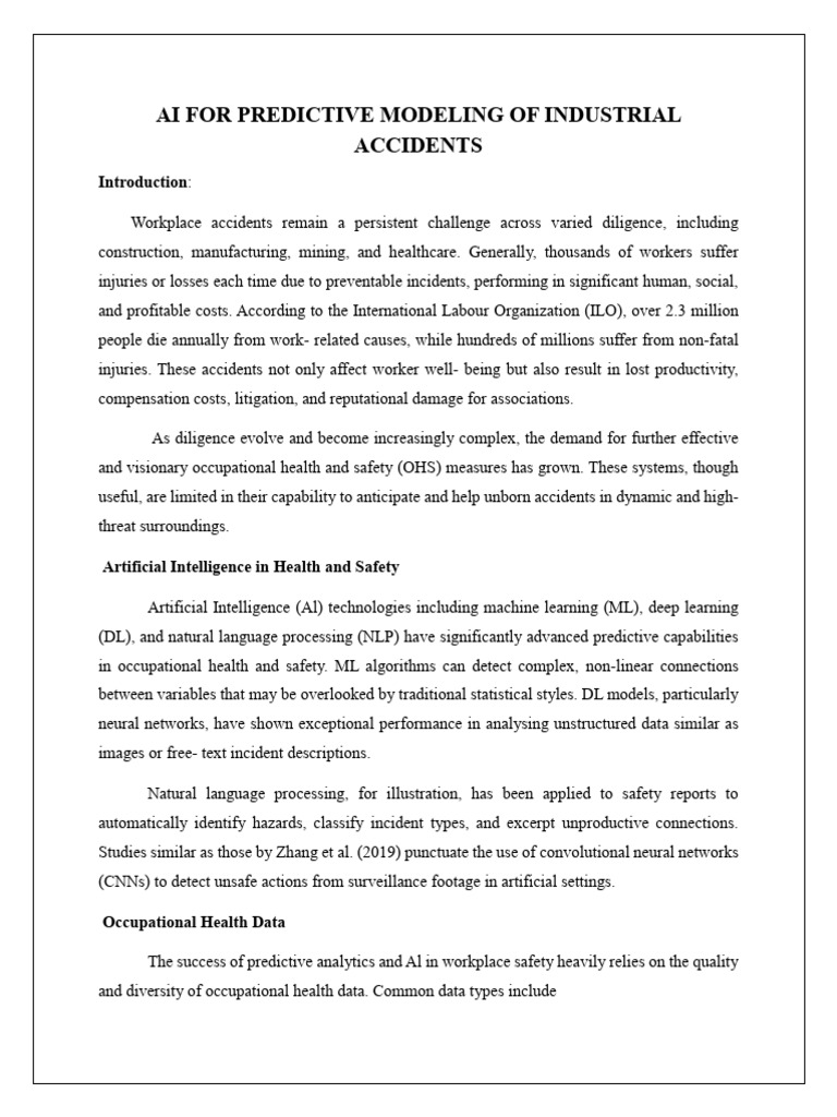 AI-Driven Predictive Modeling for Workplace Safety | PDF | Receiver ...