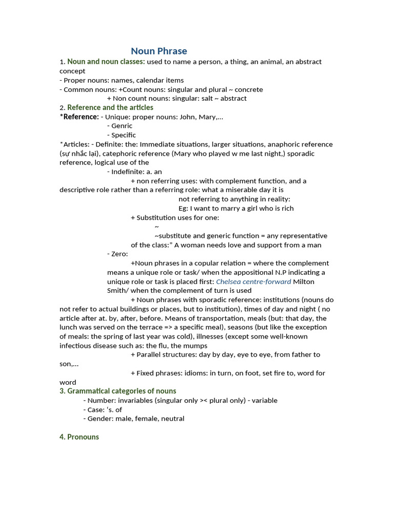 Understanding Noun Phrases and Articles | PDF