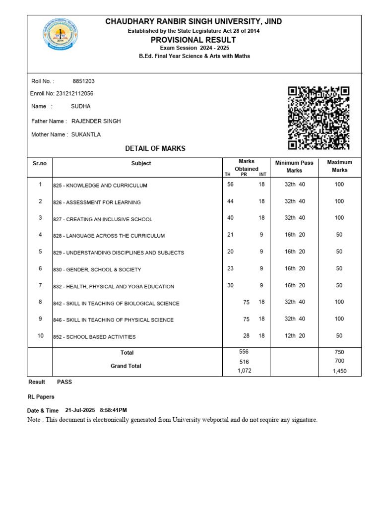 Provisional Marksheet | PDF | Learning | Intelligence