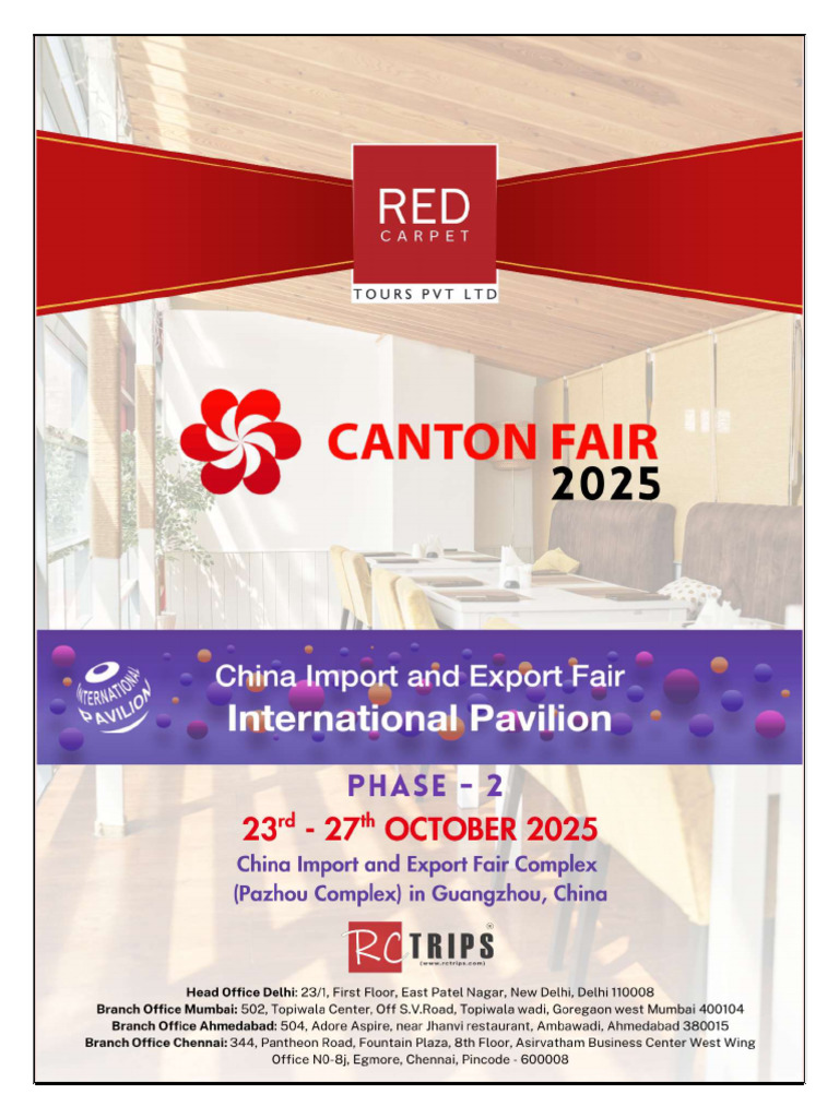 Canton Oct 2025 Phase 2 Package | PDF | Travel Visa | Textiles