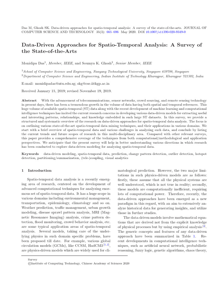 Spatio-Temporal Data Analysis Survey | PDF | Data | Databases