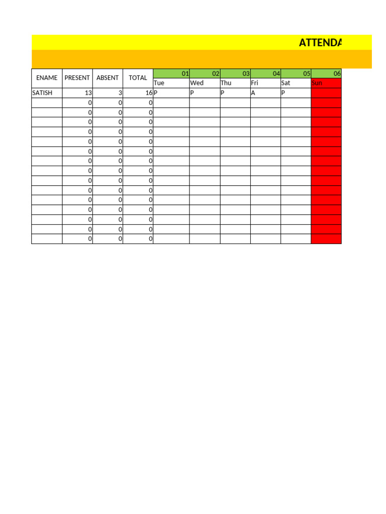 Office Staff Attendance Register Dec 2020 | PDF